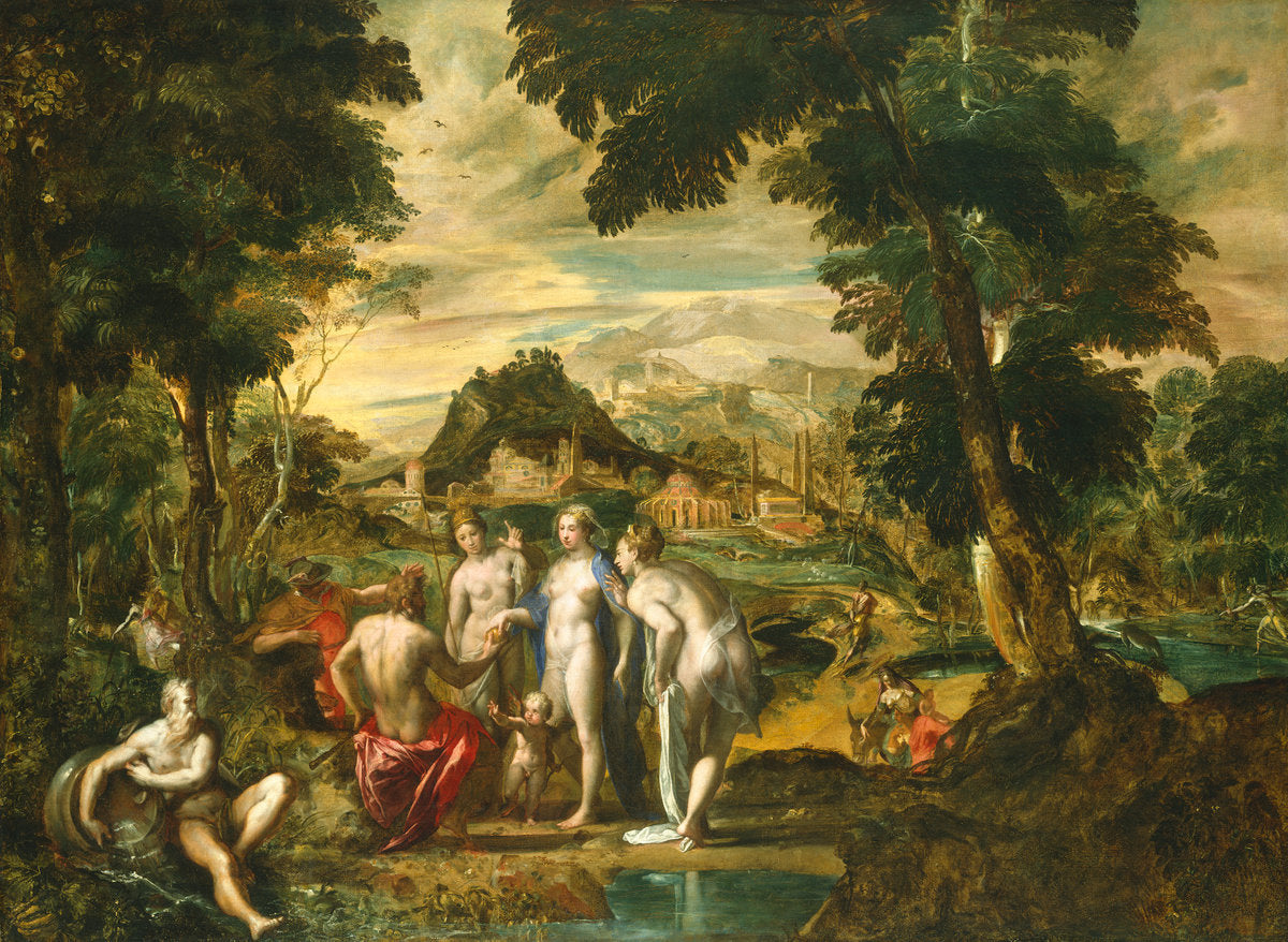 The Judgment of Paris by Giovanni Sons (Flemish, 1553 - 1611 or 1614), 16X12"(A3)Poster Print