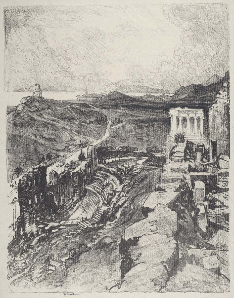 The Odeon, Athens by Joseph Pennell (American, 1857 - 1926), 16X12"(A3)Poster Print