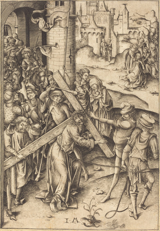 The Bearing of the Cross by Israhel van Meckenem (German, c. 1445 - 1503), 16X12"(A3)Poster Print