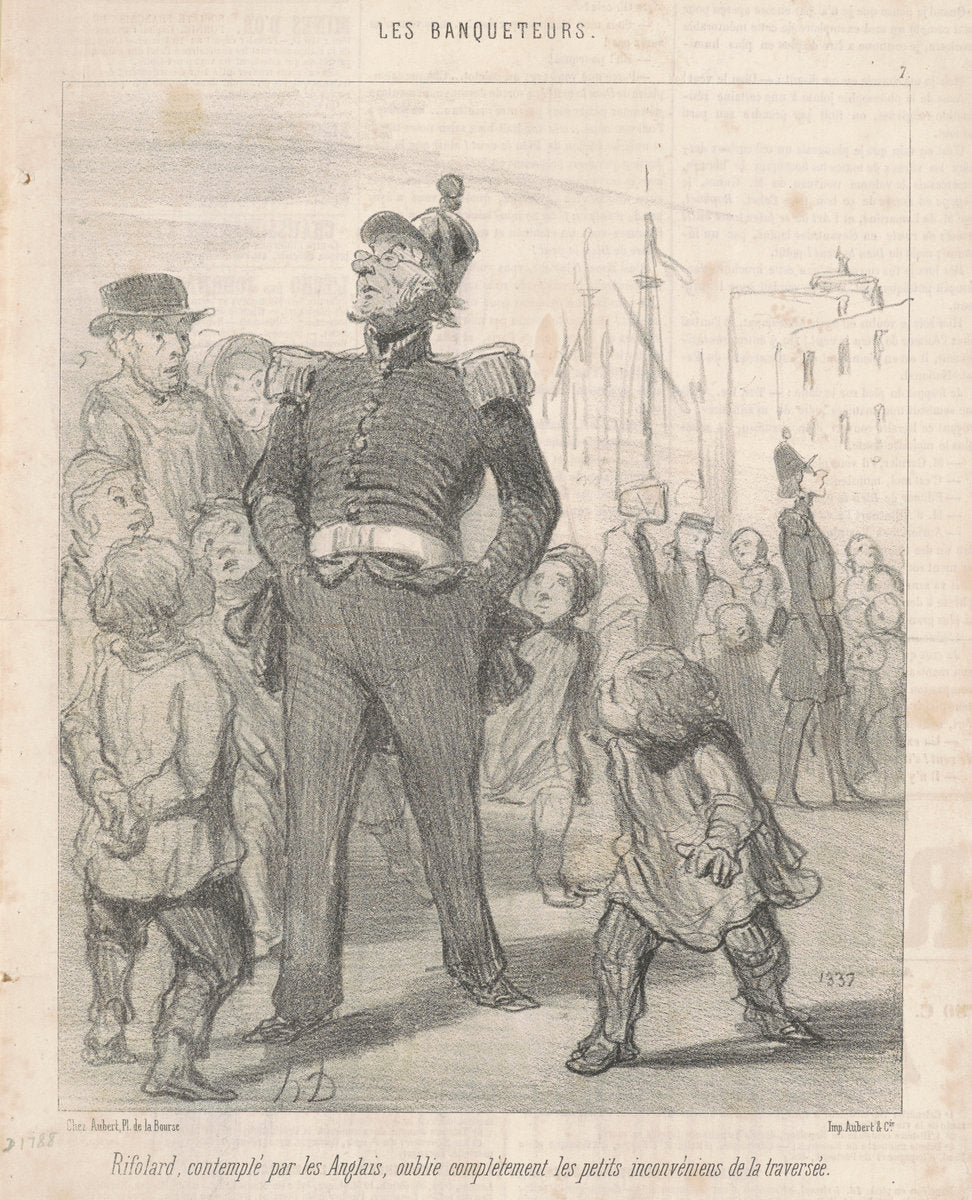 Rifolard ... oublie ... les inconvénients de la traversée by Honoré Daumier (French, 1808 - 1879), 16X12"(A3)Poster Print