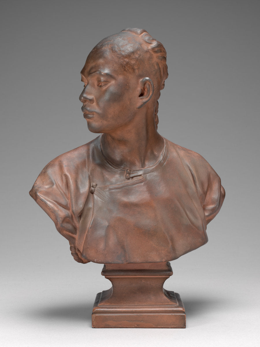 Bust of a Chinese Man by Jean-Baptiste Carpeaux (French, 1827 - 1875), 16X12"(A3)Poster Print