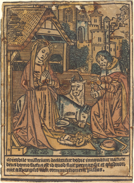 1490/1500 by French 15th Century (The Nativity), 16X12"(A3)Poster Print