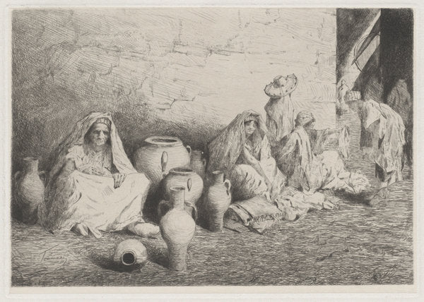 Market in Tangiers [Mercato di Tangeri] by E. Tommasi (Italian, 19th century), 16X12"(A3)Poster Print