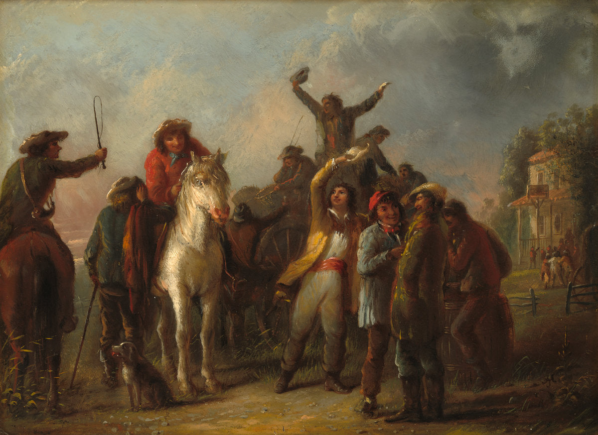 Election Scene, Catonsville, Baltimore County by Alfred Jacob Miller (American, 1810 - 1874), 16X12"(A3)Poster Print