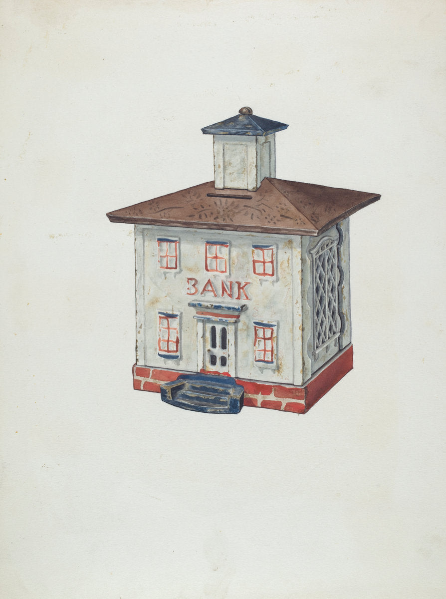 Penny Bank by Samuel O. Klein (American, active c. 1935), 16X12"(A3)Poster Print