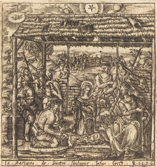 The Adoration of the Shepherds by Léonard Gaultier (French, 1561 - 1641), 16X12"(A3)Poster Print