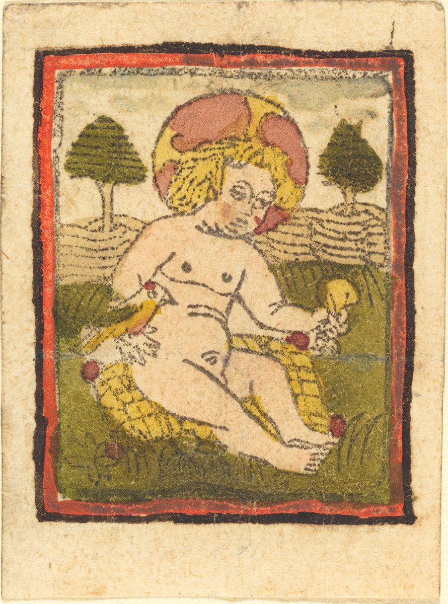 1460/1470 by German 15th Century (Christ Child with Bird), 16X12"(A3)Poster Print