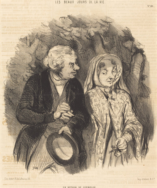 Un Retour de jeunesse by Honoré Daumier (French, 1808 - 1879), 16X12"(A3)Poster Print