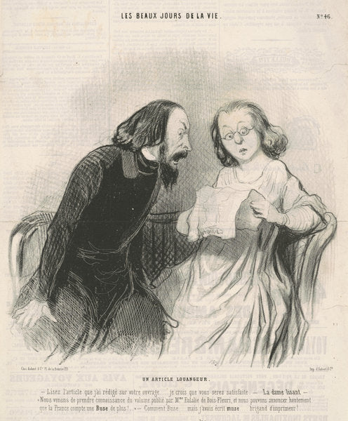Un article louangeur by Honoré Daumier (French, 1808 - 1879), 16X12"(A3)Poster Print