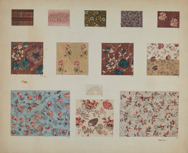 Textiles in Patchwork Quilt by Charlotte Winter (American, active c. 1935), 16X12"(A3)Poster Print