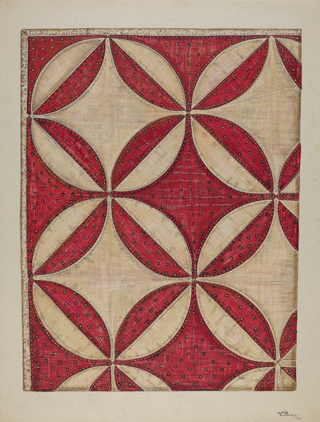 Quilt by Marie Lutrell (American, active c. 1935), 16X12"(A3)Poster Print