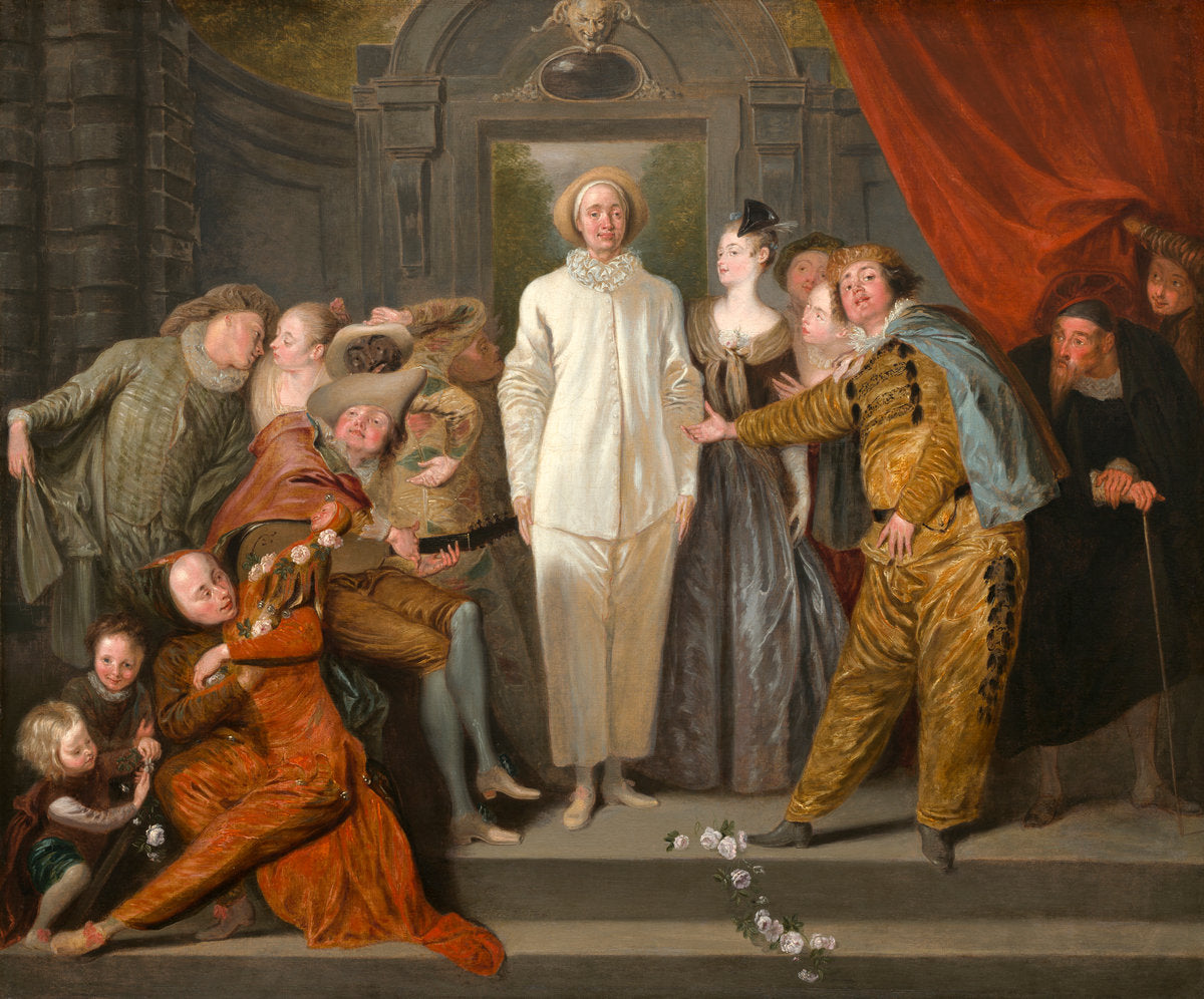 The Italian Comedians by Antoine Watteau (French, 1684 - 1721), 16X12"(A3)Poster Print