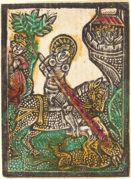 1470/1480 by Workshop of Master of the Aachen Madonna (Saint George), 16X12"(A3)Poster Print