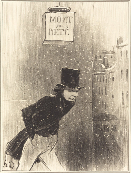Un Monsieur au dessous de ses affaires by Honoré Daumier (French, 1808 - 1879), 16X12"(A3)Poster Print