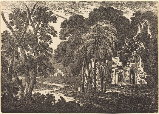 Ruined Abbey among Trees by Richard Cooper II (British, 1740 - after 1814), 16X12"(A3)Poster Print
