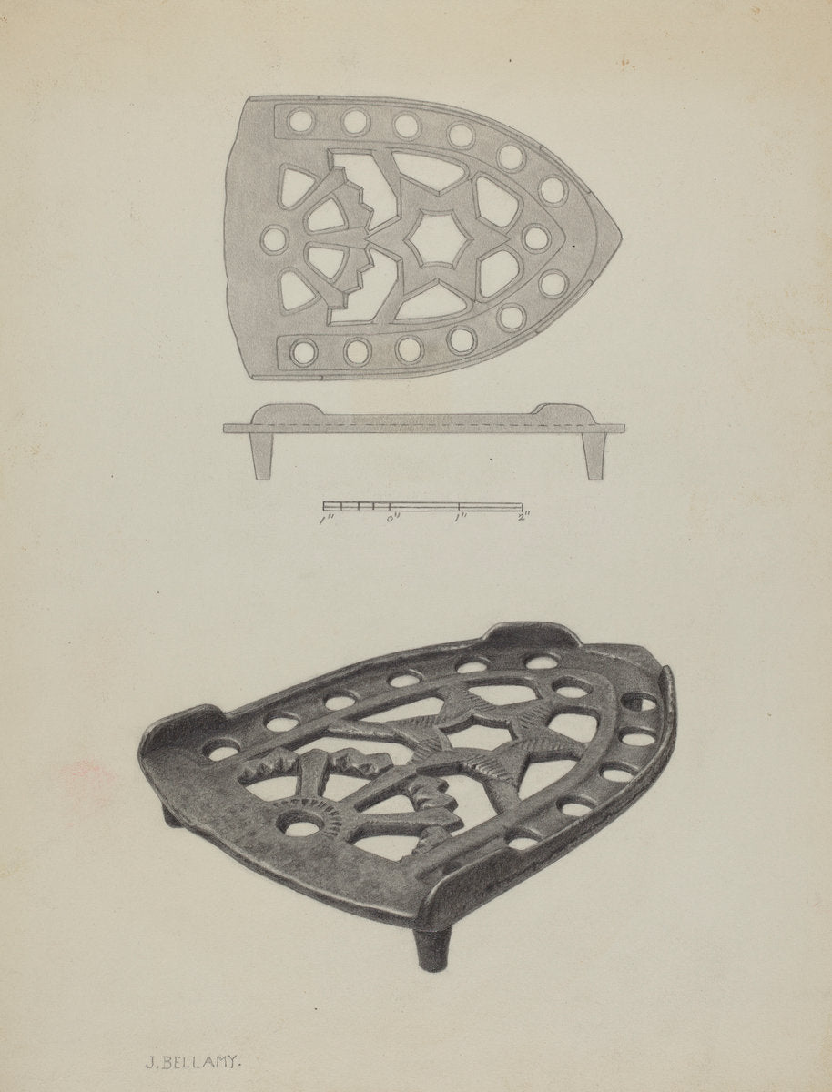 Pa. German Flat-iron Holder by Julius Bellamy (American, active c. 1935), 16X12"(A3)Poster Print