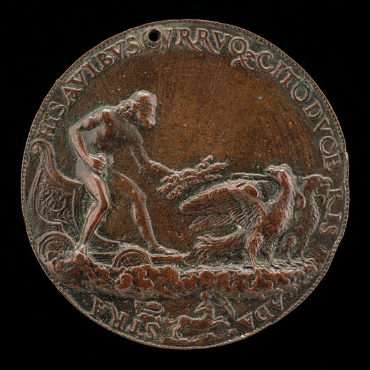 bronze by after Francesco Francia (Jupiter in a Car Drawn by Eagles [reverse]), 16X12"(A3)Poster Print
