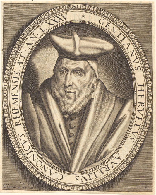 Gentien Hervet, Canon of Reims by Thomas de Leu (French, c. 1560 - c. 1620), 16X12"(A3)Poster Print