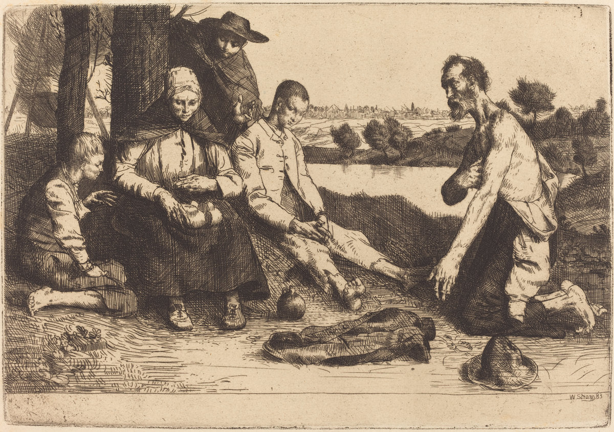 Meal Time by William Strang (Scottish, 1859 - 1921), 16X12"(A3)Poster Print