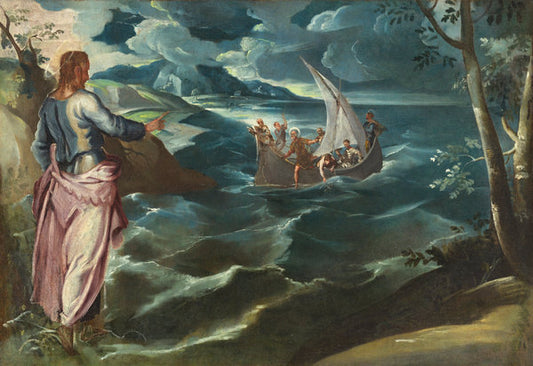Christ at the Sea of Galilee by Jacopo Tintoretto (Venetian, 1518 - 1594), 16X12"(A3)Poster Print