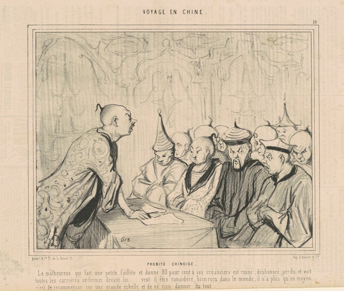 Probité chinoise by Honoré Daumier (French, 1808 - 1879), 16X12"(A3)Poster Print