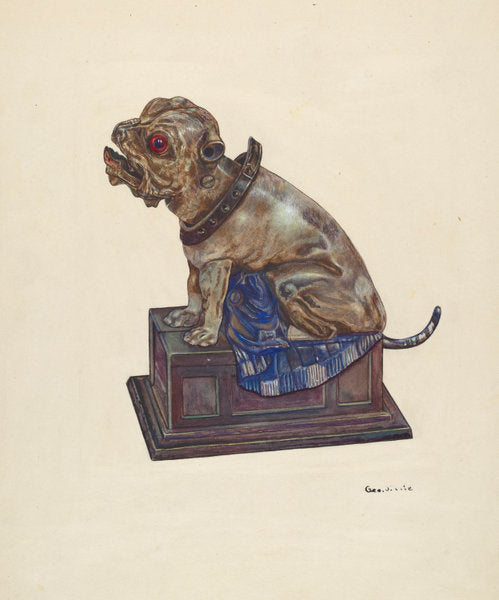 Bull Dog Bank by George File (American, active c. 1935), 16X12"(A3)Poster Print