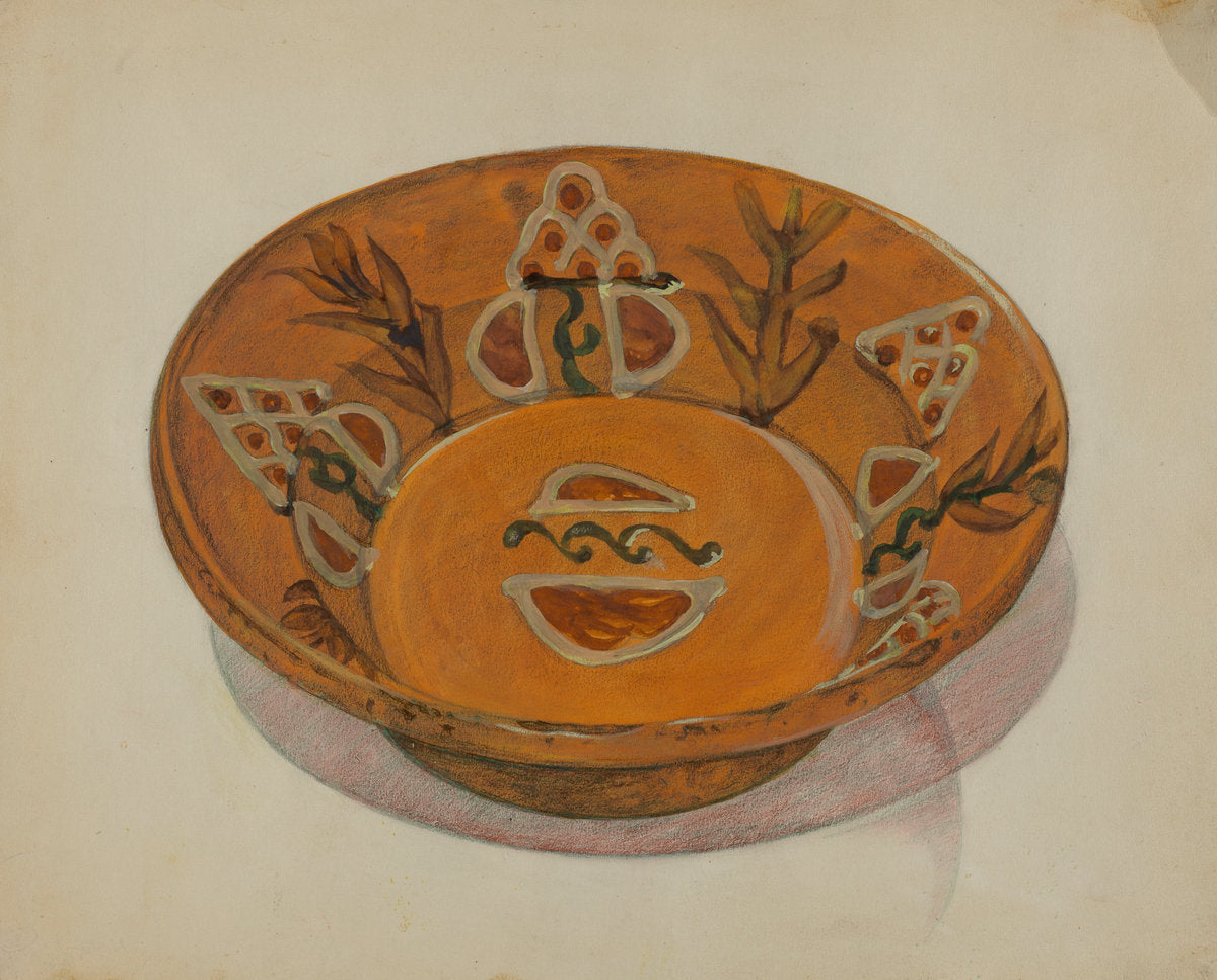 Pa. German Bowl by Hyman Pearlman (American, active c. 1935), 16X12"(A3)Poster Print