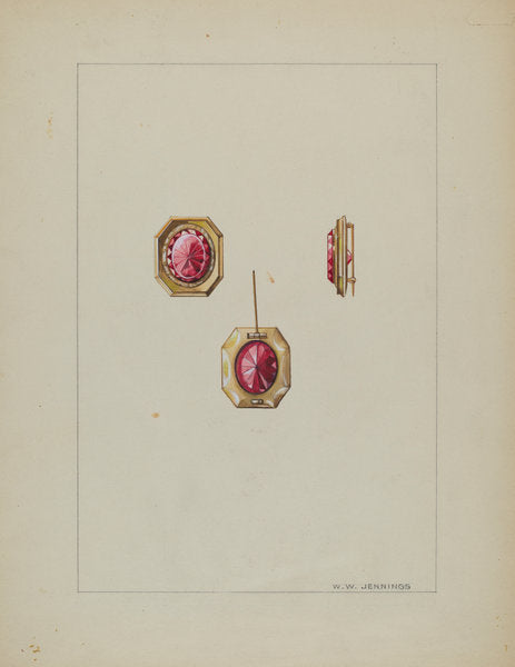 Brooch by Walter W. Jennings (American, active c. 1935), 16X12"(A3)Poster Print