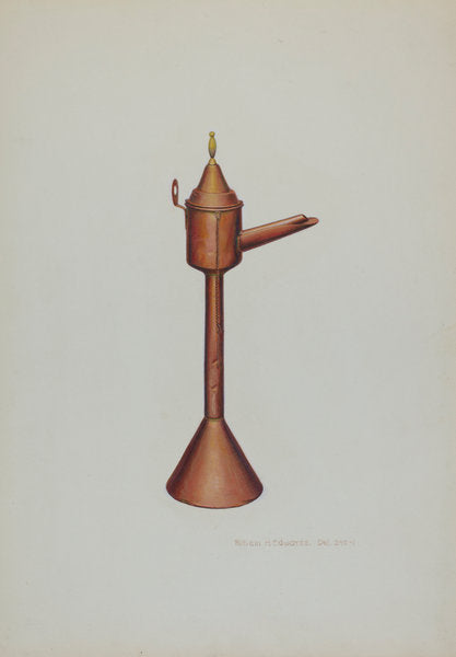 Whale Oil Lamp by William H. Edwards (American, active c. 1935), 16X12"(A3)Poster Print