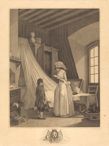 L'accident imprevu by J.-Louis Darcis after Nicolas Lavreince (French, died 1801), 16X12"(A3)Poster Print