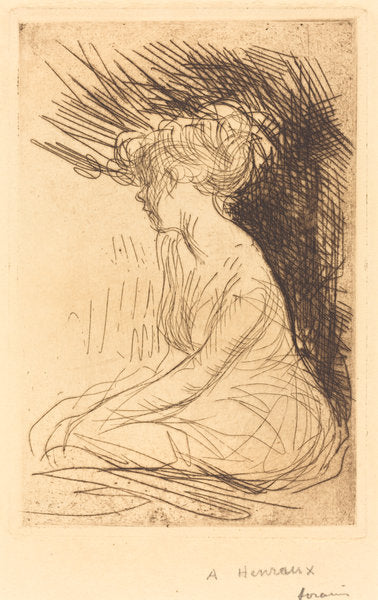 Woman Seated in Profile by Jean-Louis Forain (French, 1852 - 1931), 16X12"(A3)Poster Print