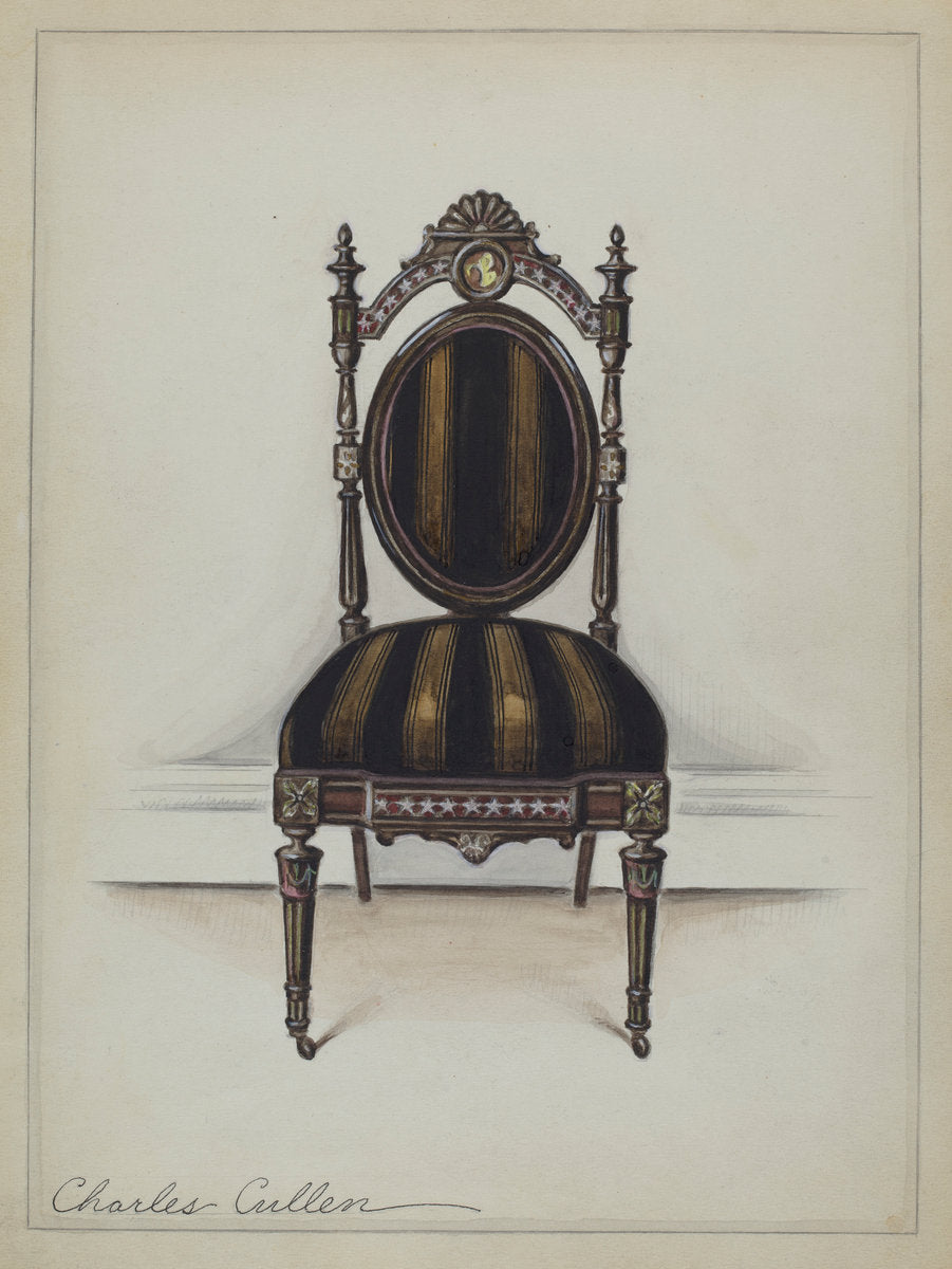 Chair (one of a pair) by Charles Cullen (American, active c. 1935), 16X12"(A3)Poster Print