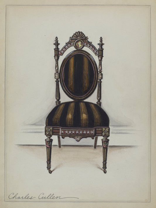 Chair (one of a pair) by Charles Cullen (American, active c. 1935), 16X12"(A3)Poster Print
