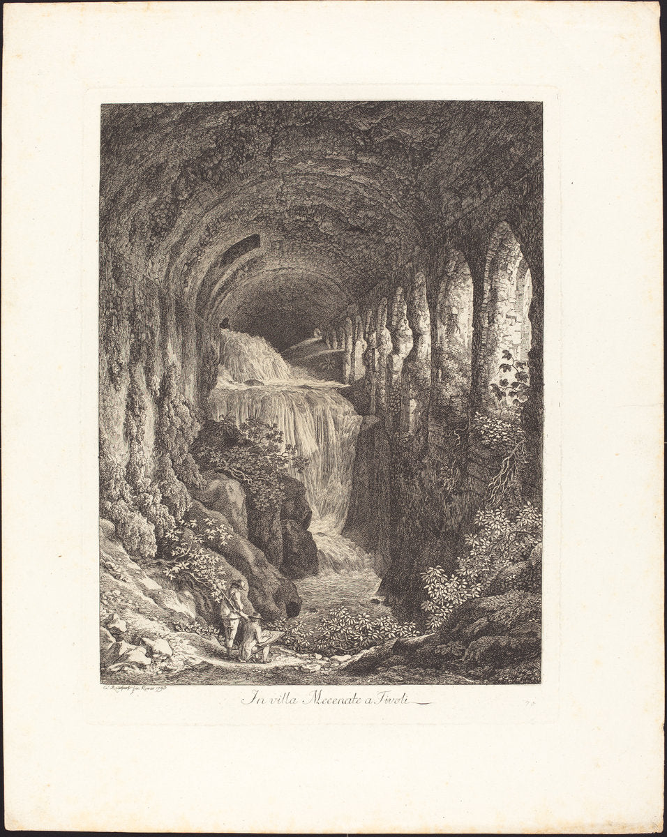 In Villa Mecenate by Johann Christian Reinhart (German, 1761 - 1847), 16X12"(A3)Poster Print