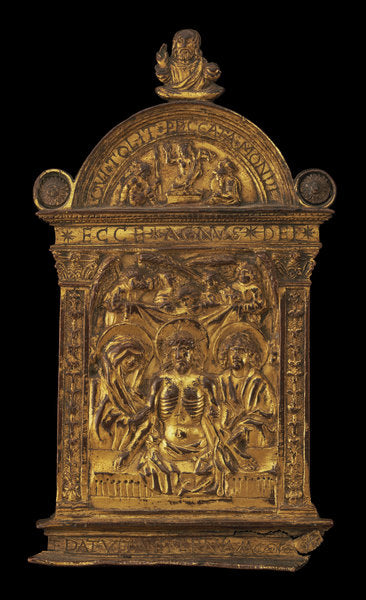 c. 1500 by North Italian 16th Century (Pax with Christ as the Man of Sorrows with the Virgin, Saint John, and Angels), 16X12"(A3)Poster Print