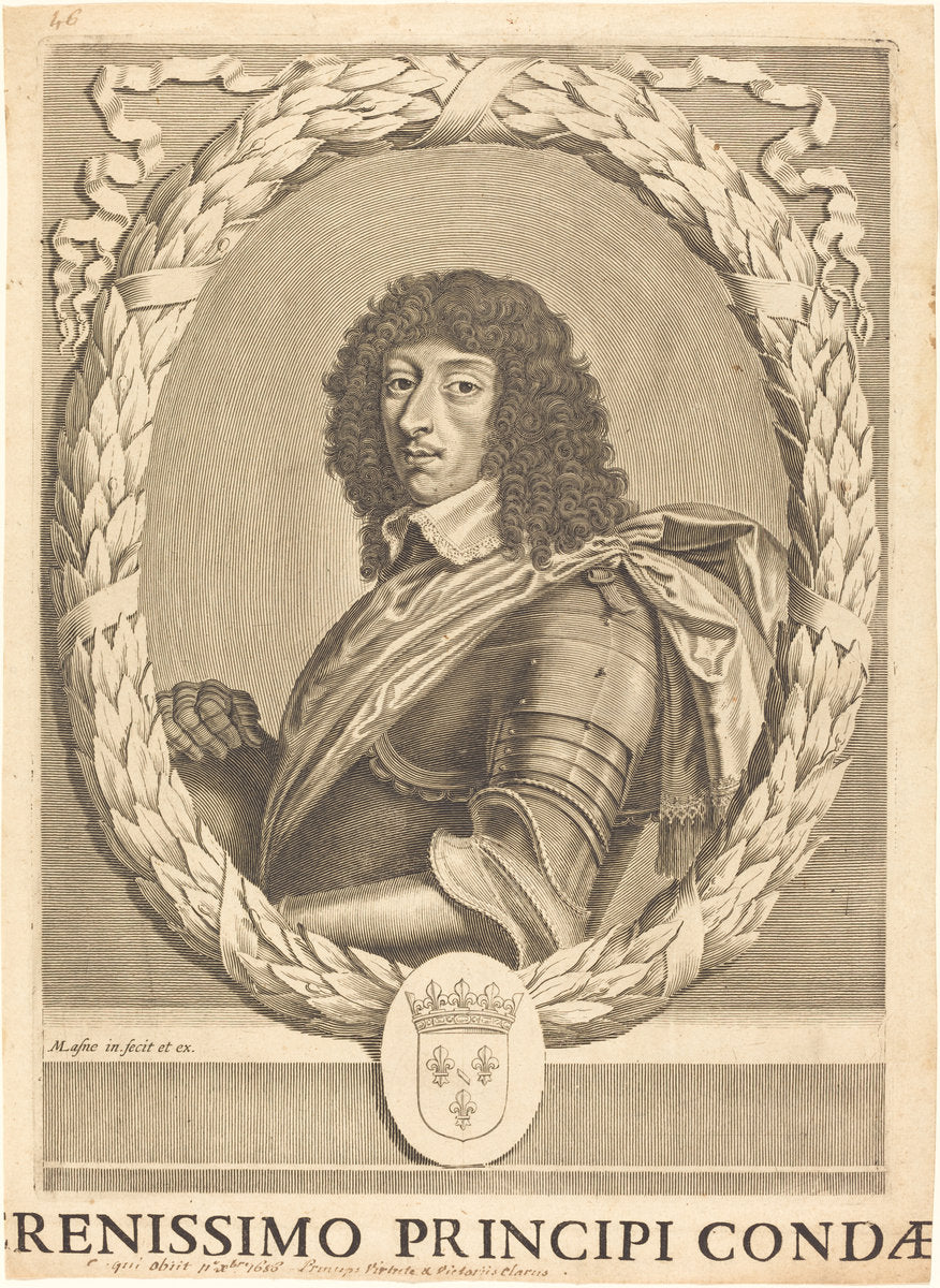 Louis II de Bourbon by Michel Lasne (French, 1590 or before - 1667), 16X12"(A3)Poster Print