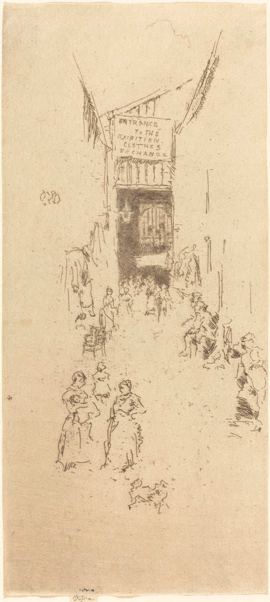 Fleur de Lys Passage by James McNeill Whistler (American, 1834 - 1903), 16X12"(A3)Poster Print