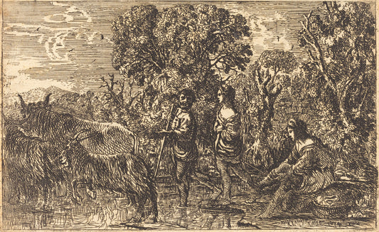 The Ford (Le passage du gué) by Claude Lorrain (French, 1604/1605 - 1682), 16X12"(A3)Poster Print