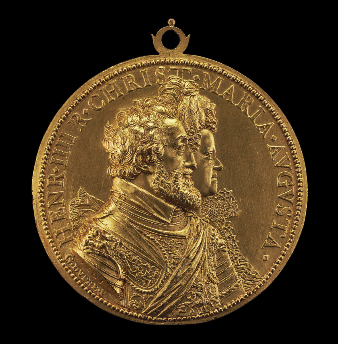 Henri IV, 1553-1610, King of France 1589, and Marie de' Medici, 1573-1642, His Wife 1600 [obverse] by Guillaume Dupré (French, c. 1574 - 1642), 16X12"(A3)Poster Print