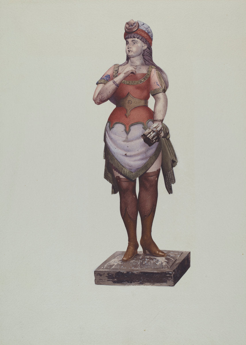 Cigar Store Figure by Joseph Goldberg (American, active c. 1935), 16X12"(A3)Poster Print