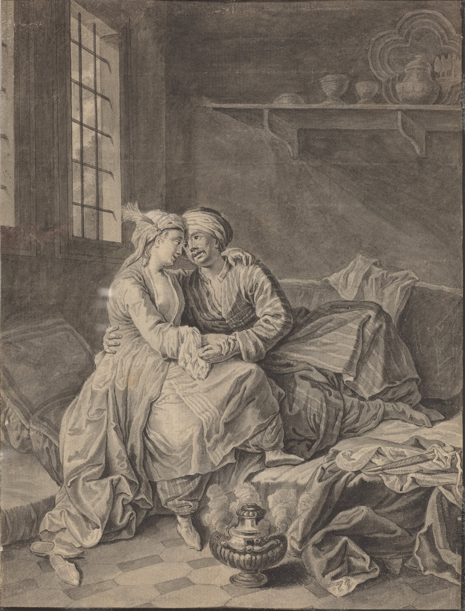 Oriental Lovers [verso] by Anton Weiss (Austrian, 1724 - 1784), 16X12"(A3)Poster Print