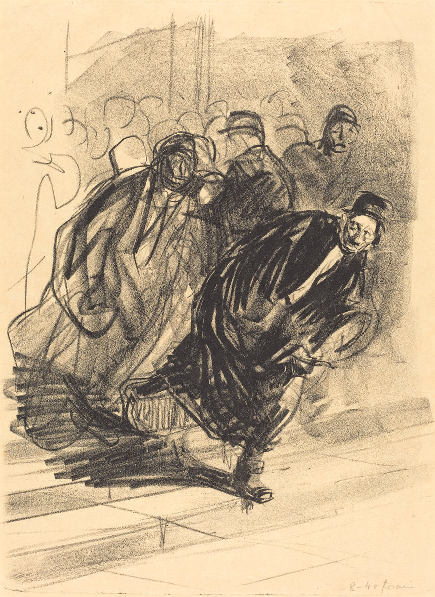 The Lawyer Pursued by Jean-Louis Forain (French, 1852 - 1931), 16X12"(A3)Poster Print
