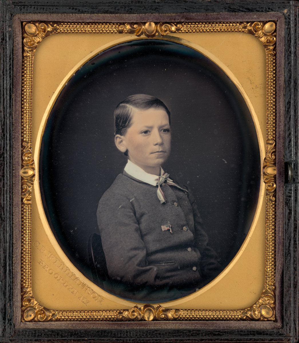 Portrait of a Boy by Charles H. Williamson (American, 1826 - 1874), 16X12"(A3)Poster Print