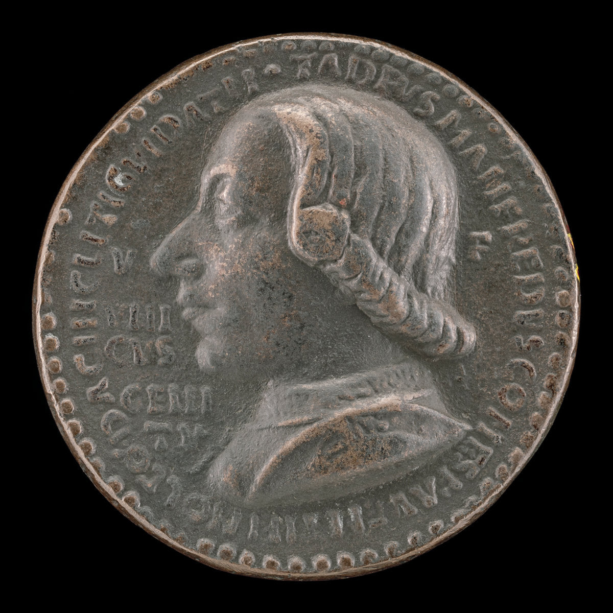 Taddeo di Guidacci Manfredi I, Count of Faenza and Lord of Imola 1449 [obverse] by Gianfrancesco Enzola (Italian, active 1455/1478), 16X12"(A3)Poster Print