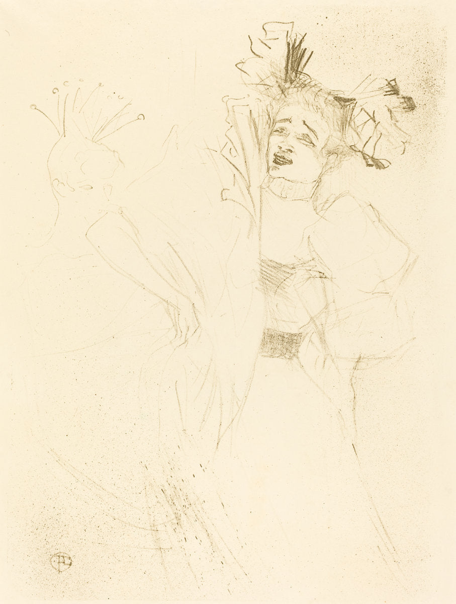 Lender Full Face in "Chilperic" (Lender de face dans "Chilpéric") by Henri de Toulouse-Lautrec (French, 1864 - 1901), 16X12"(A3)Poster Print