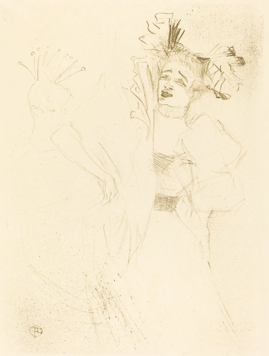 Lender Full Face in "Chilperic" (Lender de face dans "Chilpéric") by Henri de Toulouse-Lautrec (French, 1864 - 1901), 16X12"(A3)Poster Print