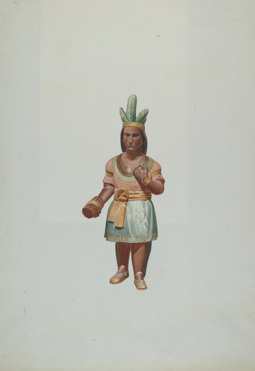 Cigar Store Indian by Alton K. Skillin (American, active c. 1935), 16X12"(A3)Poster Print