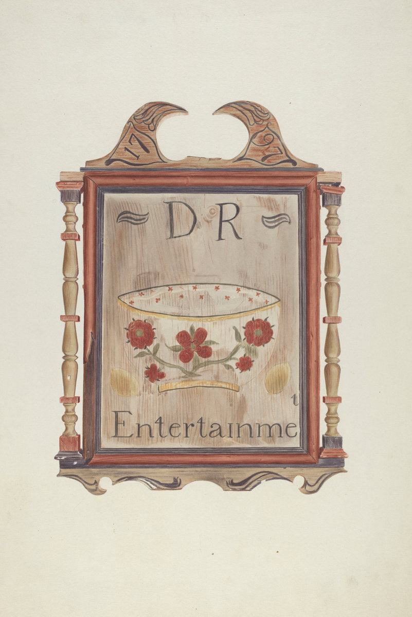 David Reed's Tavern Sign (recto) by Frances Cohen (American, active c. 1935), 16X12"(A3)Poster Print