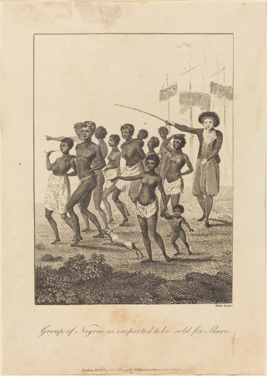 Group of Negros, as imported to be sold for Slaves by William Blake after John Gabriel Stedman (British, 1757 - 1827), 16X12"(A3)Poster Print