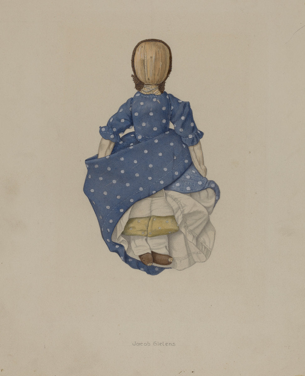 Corn Husk Doll by Jacob Gielens (American, active c. 1935), 16X12"(A3)Poster Print